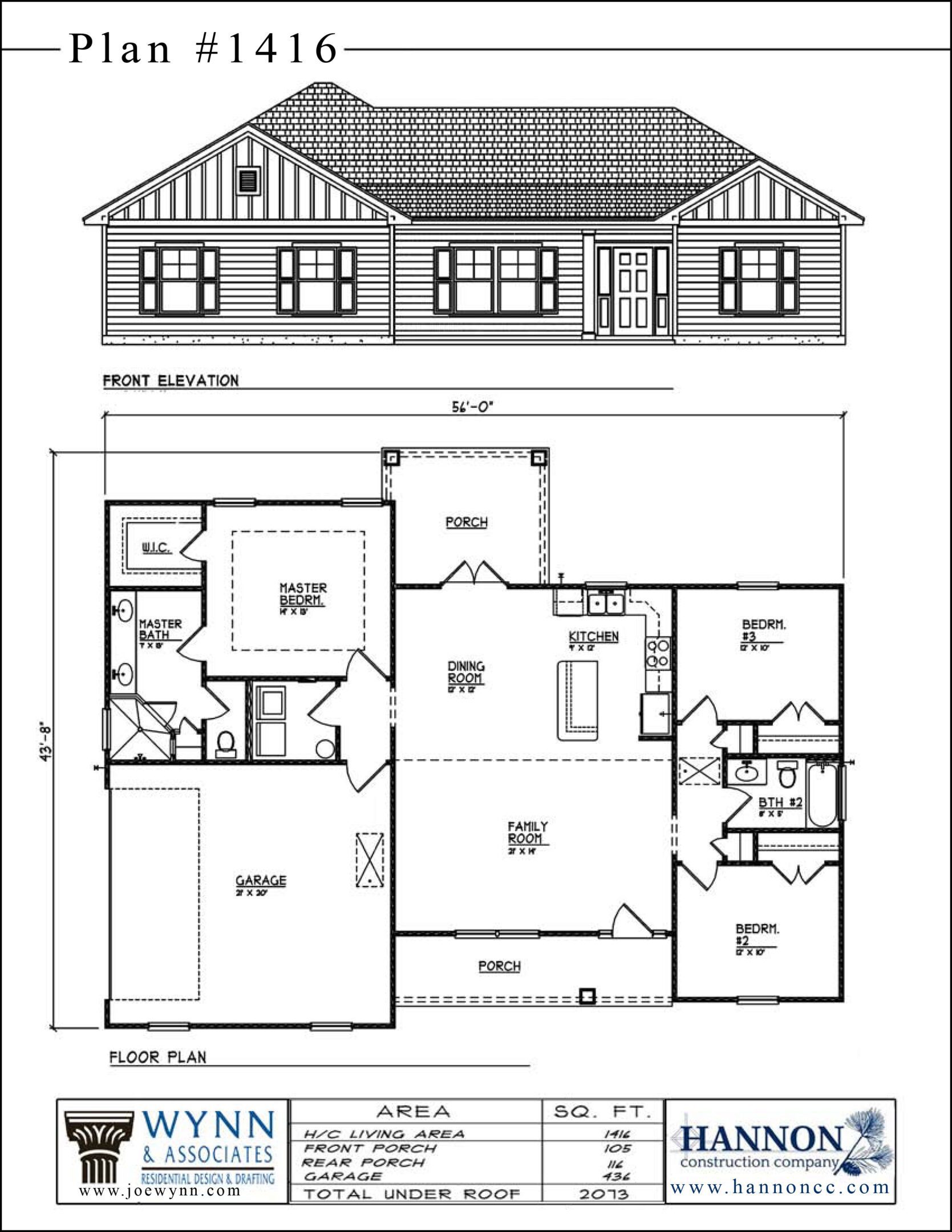 House blueprint with front elevation view