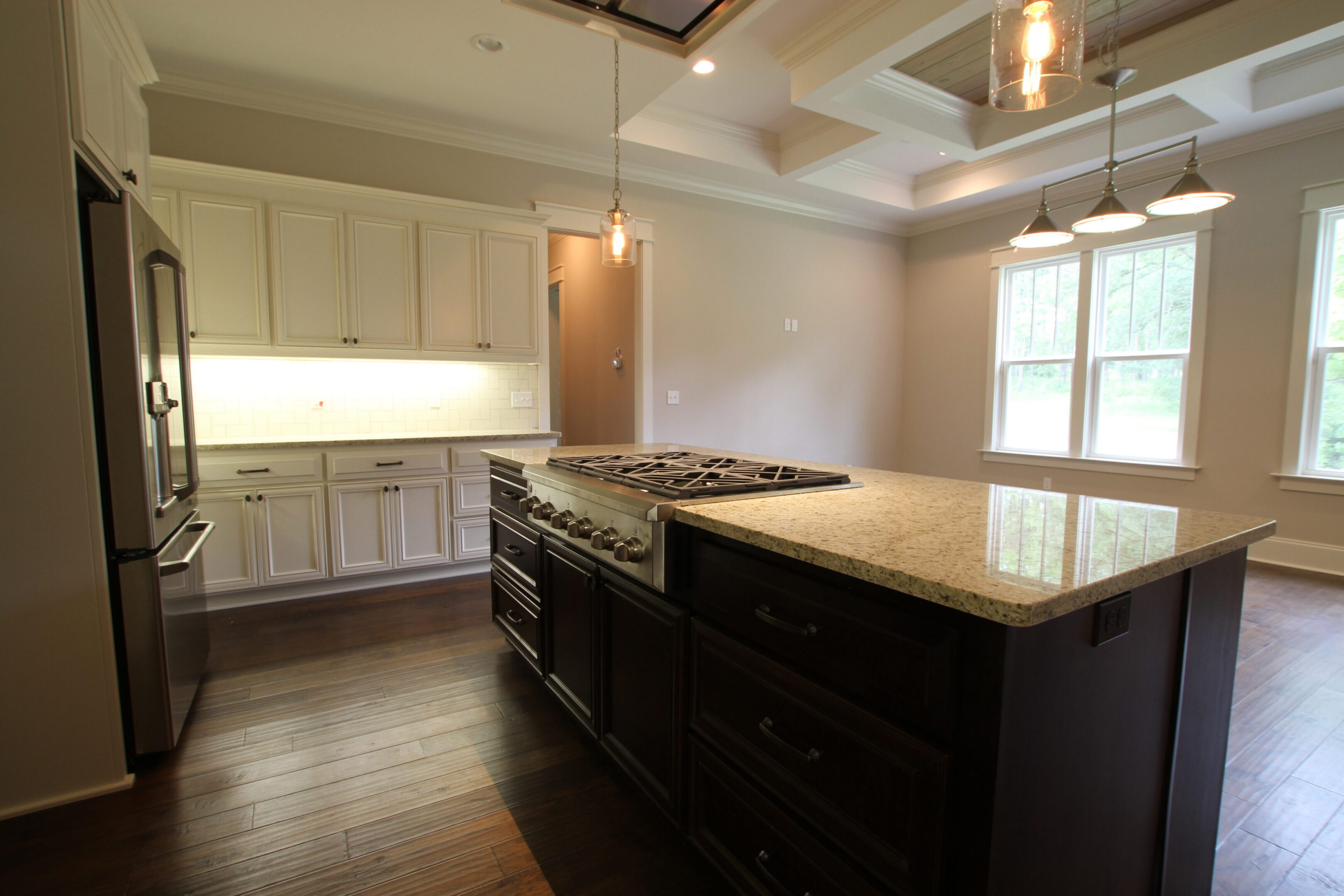 Modern kitchen with granite island