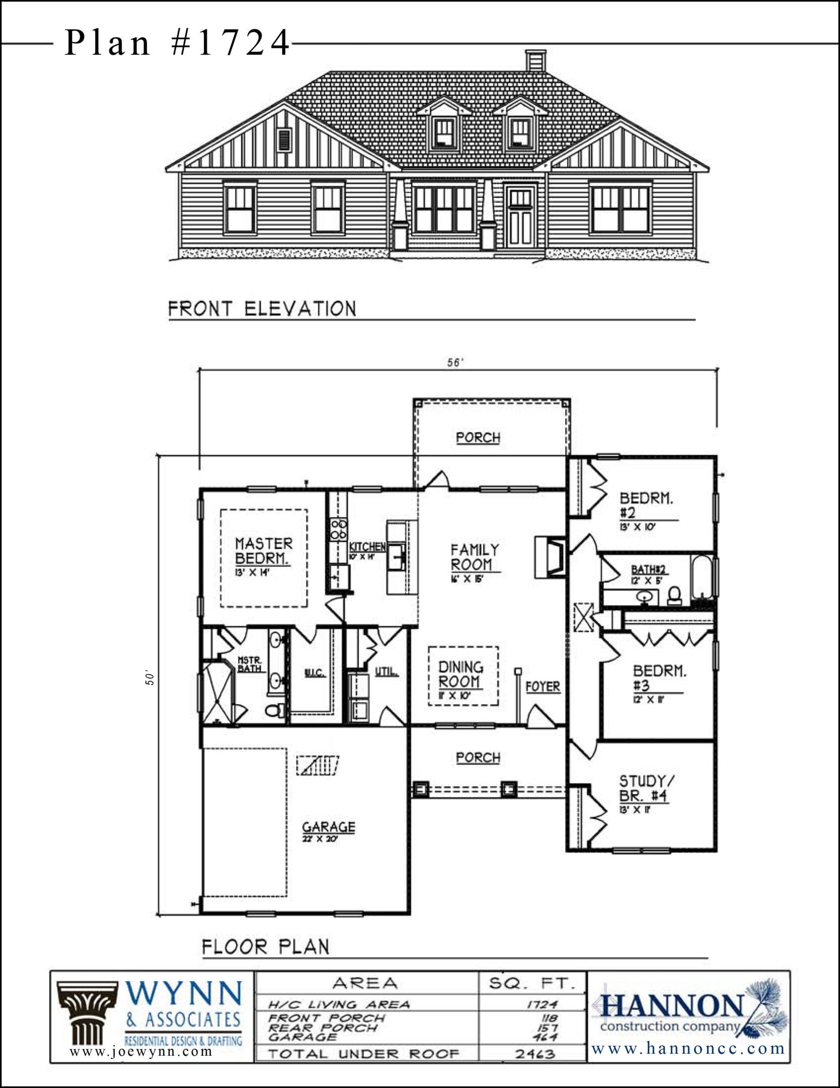 House blueprint with front elevation view