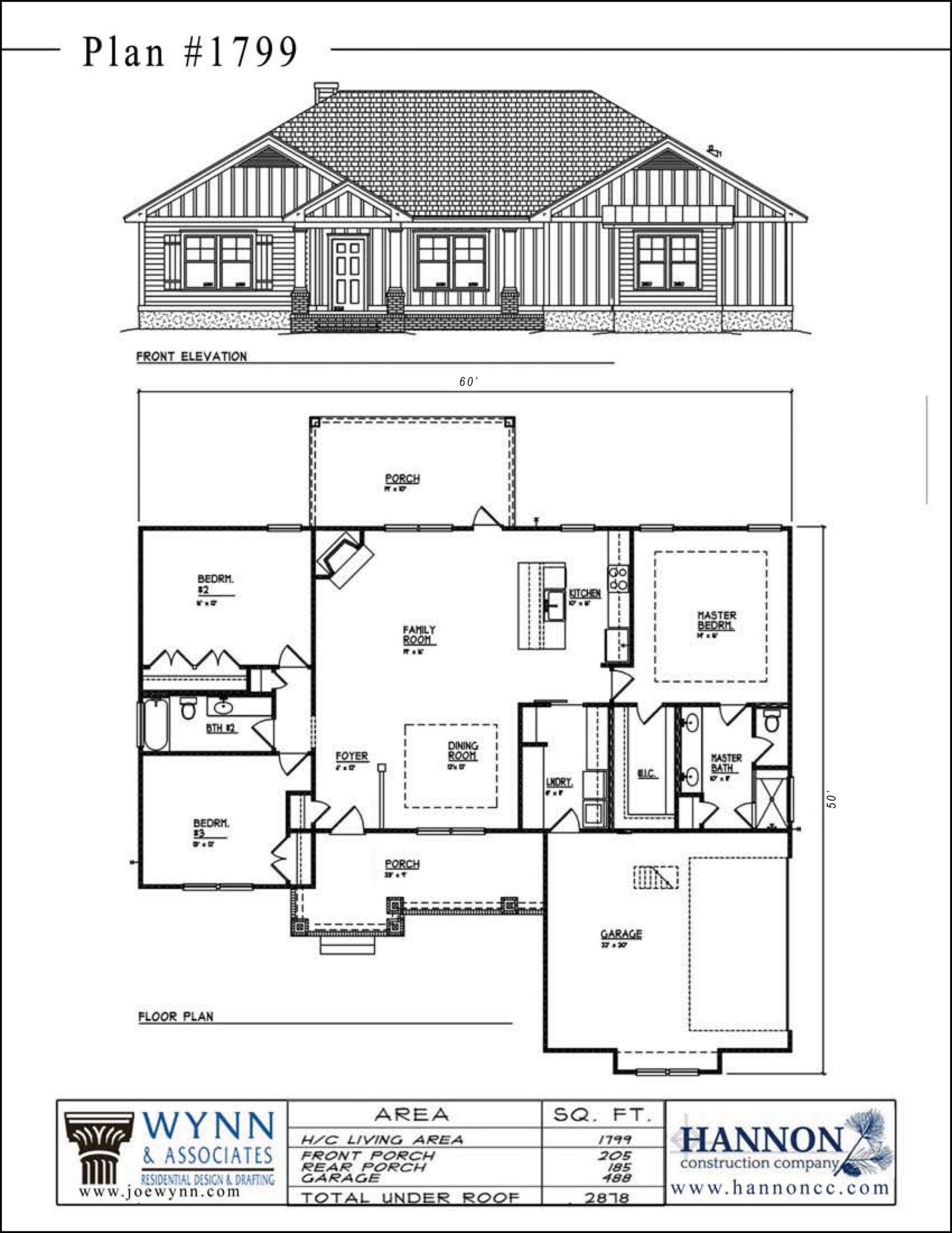 House blueprint with front elevation view