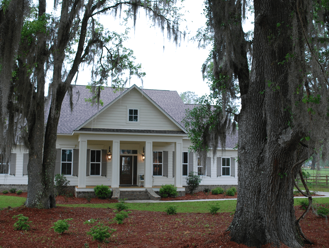 Southern-style house with large trees