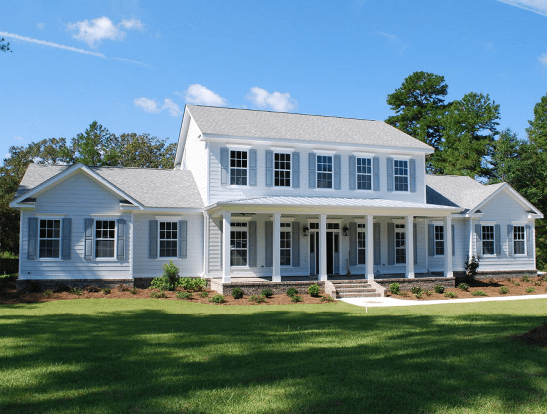 Elegant home with front porch and columns