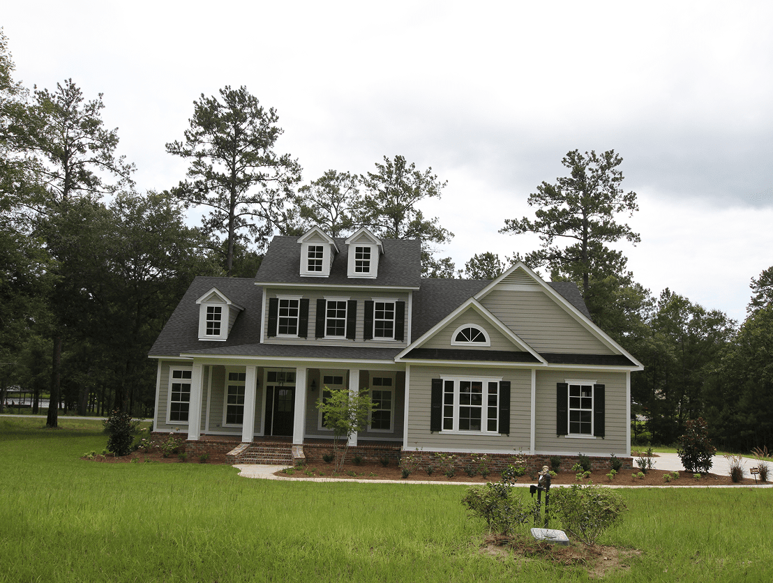 Two-story house with front porch